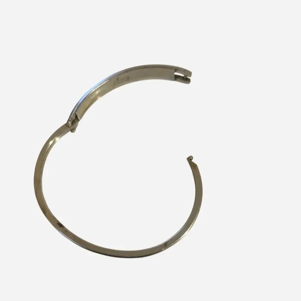 Vintage mexican alapaca silver hinge bangle